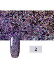1 arkusz laserowe paznokcie folia musujące białe czarne kwiaty Transfer przezroczysta folia do paznokci dekoracja naklejki porad
