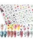 36 sztuk paznokci suwaki zestaw naklejek paznokci napis liści flamingi wzory Manicure kalki wodne na paznokcie tatuaż wystrój TR
