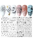 36 sztuk paznokci suwaki zestaw naklejek paznokci napis liści flamingi wzory Manicure kalki wodne na paznokcie tatuaż wystrój TR