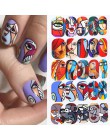 16 sztuk kolorowe ludzkiej twarzy paznokci naklejka artystyczna pełne okłady zestaw dziewczyna manicure z efektem tatuażu porady