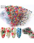 10 sztuk kwiat naklejki foliowe na paznokcie liście kolorowy lakier do paznokci naklejki transferu dekoracje zestawy do manicure