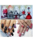 1 arkusze piękne romantyczne naklejki czerwona spódnica dziewczyna Nail Art wzory Manicure kalkomanie transferowe porady Manicur