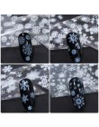 4 sztuk białe płatki śniegu naklejki foliowe na paznokcie Transfer okłady zestaw Xmas kwiat 3D wzory świąteczne dekoracyjne nakl