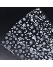 4 sztuk białe płatki śniegu naklejki foliowe na paznokcie Transfer okłady zestaw Xmas kwiat 3D wzory świąteczne dekoracyjne nakl