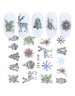1 sztuk boże narodzenie paznokci woda naklejki gwiazda naklejki suwak zima Nail Art Snowflake gwiazda transferu dekoracje Manicu