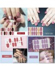 Lamemoria 14 porady/arkusz piękno paznokcie naklejki serce brokat paznokci okłady Multicolor Nail Art pełne naklejki samoprzylep