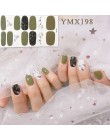 Lamemoria 14 porady/arkusz piękno paznokcie naklejki serce brokat paznokci okłady Multicolor Nail Art pełne naklejki samoprzylep