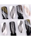 Monja Nail Art samoprzylepna naklejka metalowa prosta taśma falista taśma transferowa folie do paznokci 3D DIY naklejka Manicure