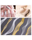 Naklejki 3D do paznokci złoto srebrne metalowe czarne geometryczne wzory kwiatowe samoprzylepne kalkomanie transferowe Nail Art 