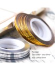 2 sztuk taśmy paznokci linii naklejki 0.5mm metalowe złoto srebro Striping Liner naklejki samoprzylepne suwaki jedwabne akcesori