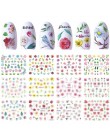 12 wzorów Nail polski naklejka woda naklejka z flamingiem kwiatami Harajuku sowa Transfer dekoracja do manicure tatuaż porady JI
