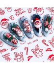 18 sztuk świąteczne naklejki na paznokcie 3D klej do metalu nowy rok list Elk Santa suwak kalkomanie do paznokci zestaw do manik