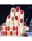 Lamemoria 14 porady/arkusz piękno paznokcie naklejki serce brokat paznokci okłady Multicolor Nail Art pełne naklejki samoprzylep