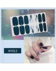 Lamemoria 14 porady/arkusz piękno paznokcie naklejki serce brokat paznokci okłady Multicolor Nail Art pełne naklejki samoprzylep