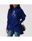 Bluzy damskie bluzy 2019 Casual topy Love Hand Print z długim rękawem pulower z kapturem damskie Plus Size ciepła bluza z kaptur