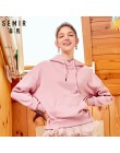 SEMIR damska bluza z kapturem damska bluza z kapturem pulower z kapturem szczotkowana z przednia kieszeń i sznurkiem