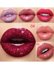 Brokat makijaż ust szminka w płynie wodoodporne długotrwałe szminki zmienia kolor metaliczny Shinny kobiety czerwony różowy błys