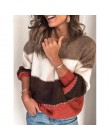 Luźne, jesienne zima sweter w paski kobiet sweter Plus rozmiar damskie swetry wysokiej jakości ponadgabarytowych color block swe