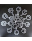 16 sztuk/zestaw Cafe Foam szablon do dekoracji Barista szablony narzędzie dekoracyjne Garland Mold drukowanie na kawie kwiat Mod