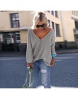 2019 nowy Plus rozmiar jesień zima Knitting Casual z długim rękawem jednolite kolory sweter luźne swetry damskie moda damska odz