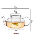 Wysokiej jakości szkło odporne na ciepło herbata kwiatowa, praktyczna butelka herbata kwiatowa szklany imbryk z zaparzaczem liść