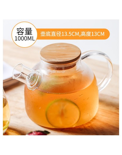 1L/1.5L duże przezroczyste szkło borokrzemianowe czajniczek odporny na ciepło duży przezroczysty dzbanek na herbatę herbata kwia