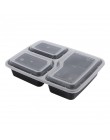 10 sztuk z tworzywa sztucznego wielokrotnego użytku pojemnik bento posiłek przechowywanie żywności Prep pudełko na lunch 3 pojem