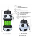 Nowość piłka nożna sporty wodne butelka ze słomką składany składany podróży silikonowy moje butelki innowacje Camping 550ml H122