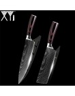 XYj New Arrival 2019 kuchnia gotowanie noże ze stali nierdzewnej narzędzie owoce narzędzie Santoku Chef Slicer Damascus żyły noż