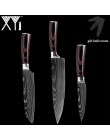 XYj New Arrival 2019 kuchnia gotowanie noże ze stali nierdzewnej narzędzie owoce narzędzie Santoku Chef Slicer Damascus żyły noż