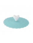 Śliczne miłość w kształcie serca zdobią kubek do picia pokrywka FDA silikon z uchwyt łyżki anti-kurz pokrywa misy kubek uszczelk