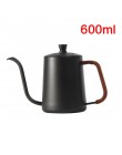 Czajnik drip 350ml 600ml dzbanek na herbatę kawy Teflon nieprzywierający Food Grade stal nierdzewna Gooseneck czajnik drip łabęd