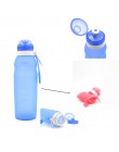 Żywność bez bisfenolu a klasy 600ML składany butelki na wodę FDA darmowa jazda na rowerze silikonowe składane podróży światła pi