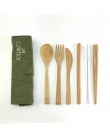 Bambusowe sztućce zestaw sztućce podróżne zestaw przyjazne dla środowiska zestaw sztućców nóż, widelec, łyżka i słomy zestaw dre