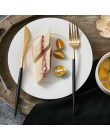 Ze stali nierdzewnej stalowe sztućce zestaw nowy zestaw obiadowy czarna rękojeść złoty kolacja Scoop widelec zestaw noży łyżeczk
