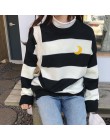 Swetry damskie Kawaii Ulzzang College cukierki kolor paski księżyc zestawy haftowany sweter kobiet odzież w stylu harajuku dla k