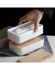 Kuchenka mikrofalowa dwuwarstwowy pojemnik na Lunch drewniane Bento Box przenośny pojemnik Box BPA za darmo