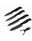 Wysokiej jakości nóż kuchenny czarne ostrze kicthen ceramiczny zestaw noży 3 "4" 5 "6" calowy + obieraczka + akrylowy uchwyt/sto