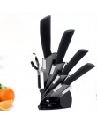 Wysokiej jakości nóż kuchenny czarne ostrze kicthen ceramiczny zestaw noży 3 "4" 5 "6" calowy + obieraczka + akrylowy uchwyt/sto