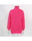 BOOFEENAA Fashion Turtleneck nadwymiarowy sweter zimowe ubrania damskie neonowe zielone różowe pomarańczowe swetry damskie bluzk