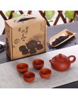 Soffe fioletowy piasek ceramiczny czajniczek Kung Fu zestaw z 4 Mini kubek i 1 garnek nadaje się do domowego biura zestaw herbat