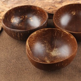 Naturalne miska kokosowa dekoracja owoców sałatka z makaronem miska do ryżu drewniane miska na owoce ręcznie robiona dekoracja k