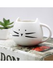 Ceramiczny słodki kociak kubki z łyżeczką kawa herbata mleko zwierzęce filiżanki z uszkiem 400ml Drinkware ładne prezenty