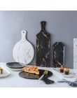 Lekoch kreatywna marmurowa taśma duży prostokąt i okrągłe ceramiczne płyta do pizzy naczynia porcelanowe Sushi zastawa stołowa h