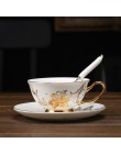Europa szlachetna porcelanowa filiżanka do kawy spodek zestaw łyżek 200ml luksusowy kubek ceramiczny najwyższej jakości porcelan