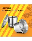 ICafilas kapsułka z kawą ze stali nierdzewnej filtry do Nespresso kubek do kawy wielokrotnego użytku łyżka do wielokrotnego nape