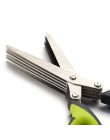 Wielofunkcyjny noże kuchenne ze stali nierdzewnej 5 warstw nożyczki rozdrobnione Scallion Cut nożyczki do przypraw i ziół narzęd