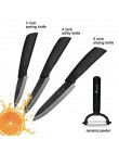 Nóż kuchenny nóż ceramiczny zestaw do gotowania 3 "4" 5 "6" calowy + obieraczka czarne ostrze Paring owoce warzywa Chef nóż narz