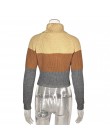 Kryptograficzne modne damskie golfy swetry w paski długie rękawy dzianinowe swetry damskie swetry przycięte swetry jesień