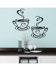 Podwójne filiżanki do kawy naklejki ścienne piękny projekt kubki na herbatę dekoracja pokoju Vinyl artystyczne nalepki ścienne n